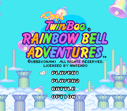 Pop'n TwinBee - Rainbow Bell Adventures (Germany) Title Screen